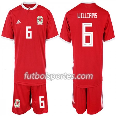 Camisetas Gales WILLIAMS 6 Niño Primera Equipacion 2018/2019